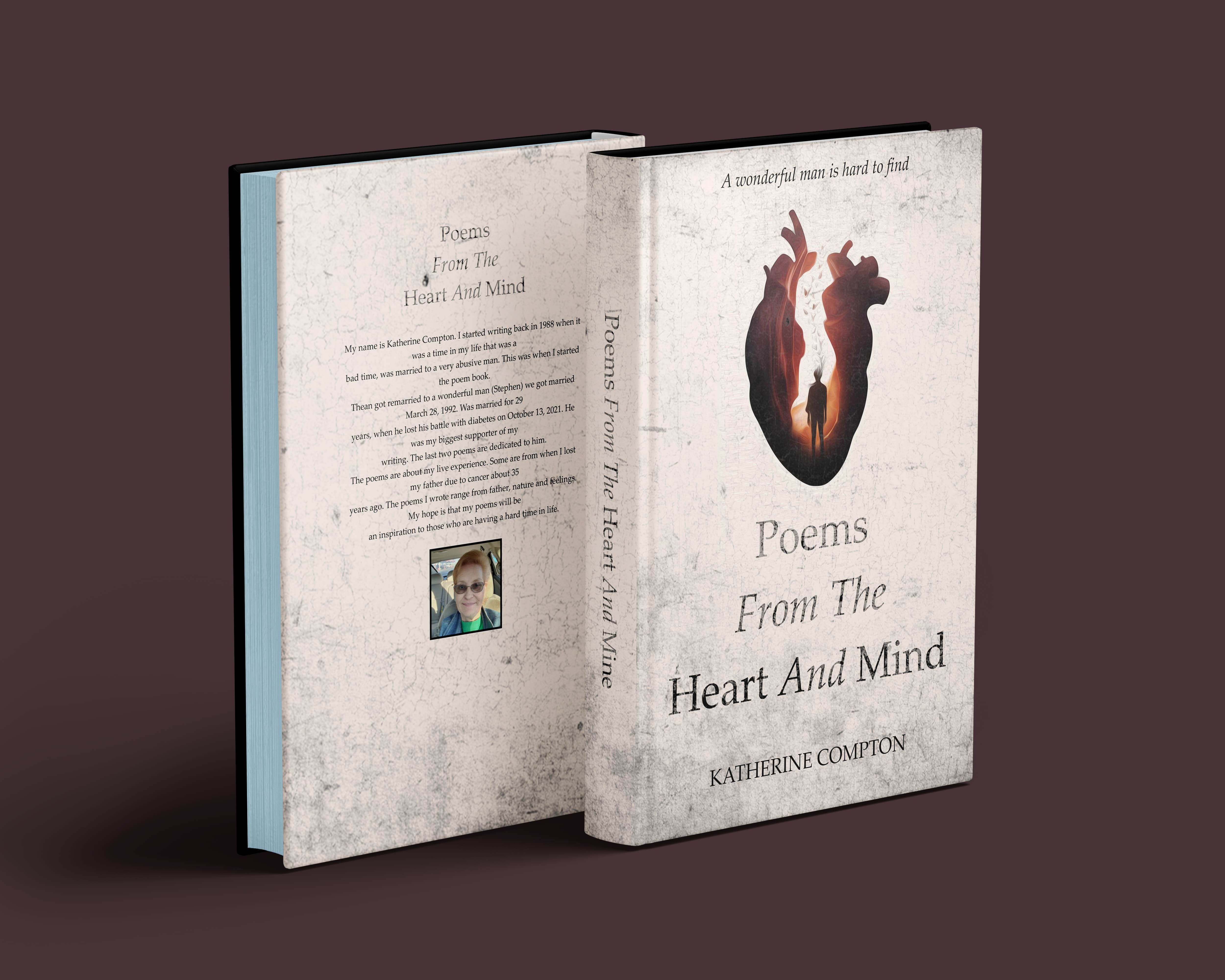 Book cover for 'Poems from the Heart and Mind': A vibrant design with a heart-shaped motif, symbolizing the emotional depth and intellectual creativity within